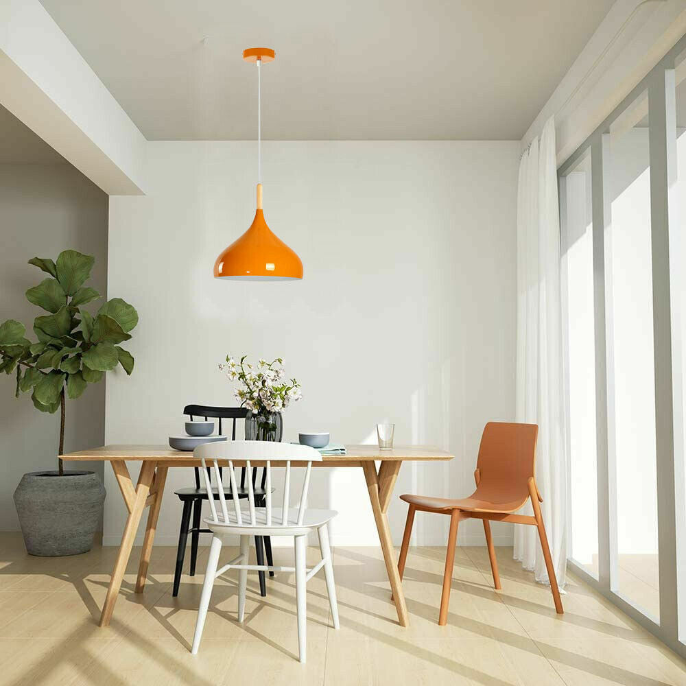 Modern Industrial Metal Dome Pendant Ceiling Light Multi-Color Shade Hanging Lamp