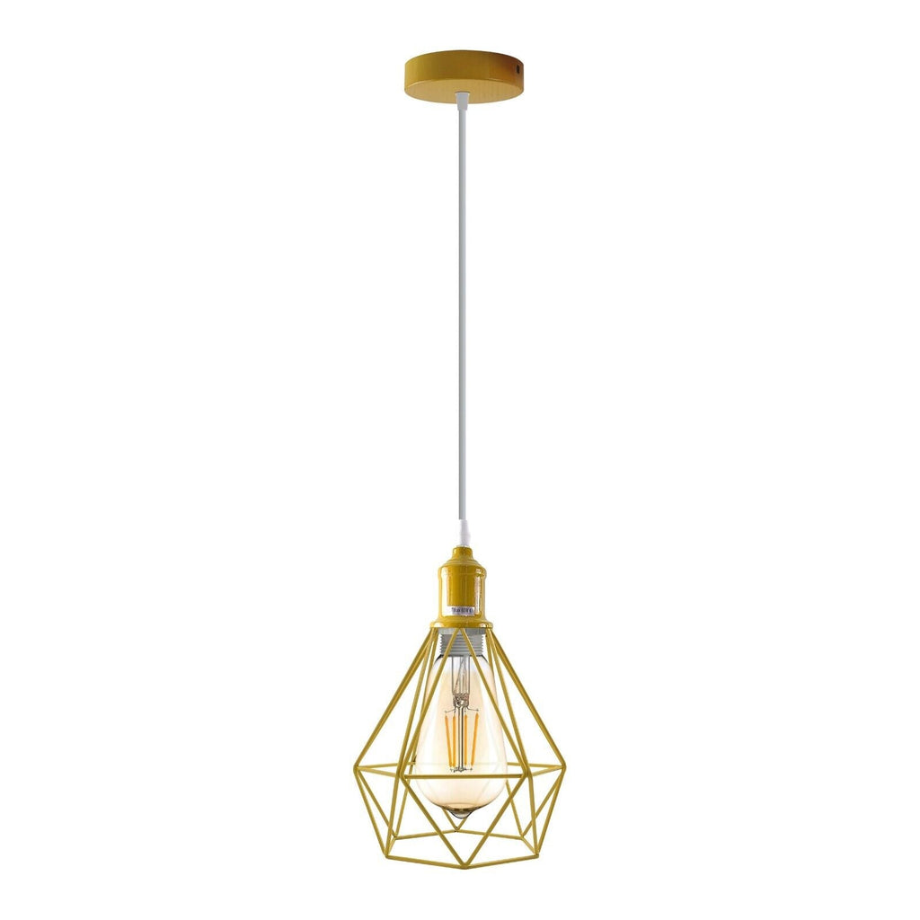 Industrial Metal Cage Pendant Light, Vintage Style Hanging Ceiling Lamp Shade