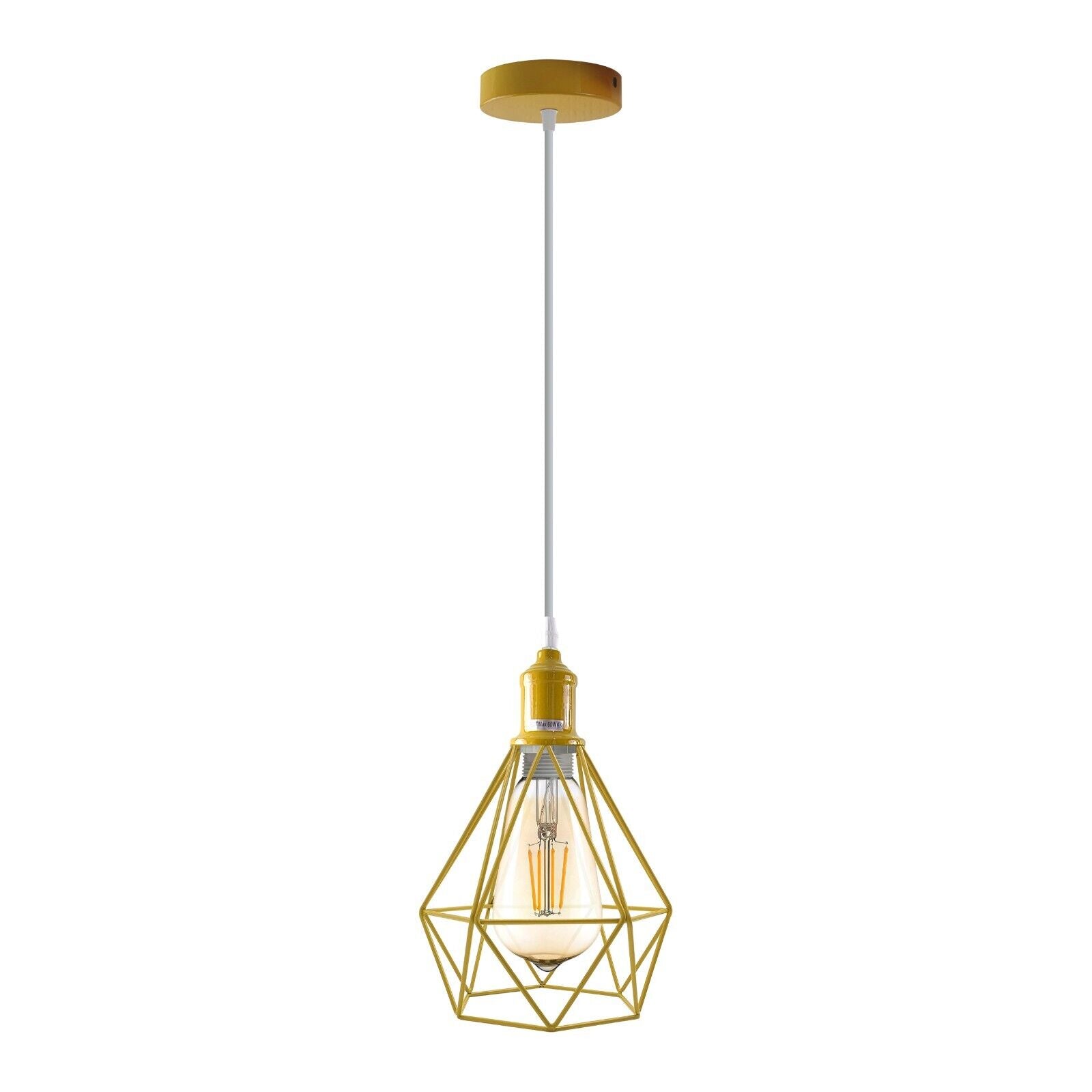 Industrial Metal Cage Pendant Light, Vintage Style Hanging Ceiling Lamp Shade