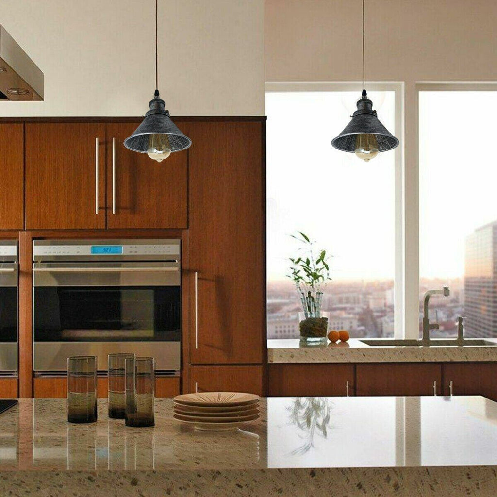 Modern Industrial Metal Cone Pendant Light, Adjustable Cable, Multiple Finishes