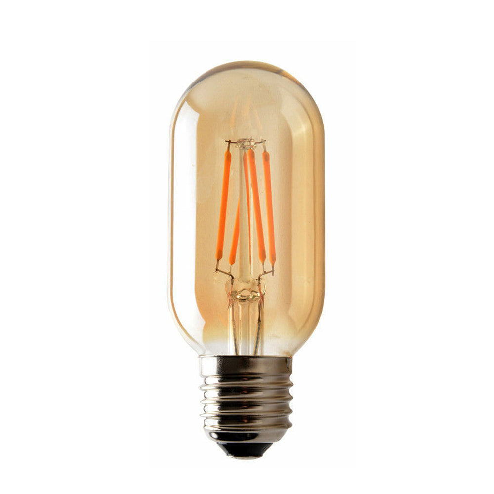 3-Pack Dimmable 4W T45 E27 LED Vintage Filament Light Bulbs, Amber Glow