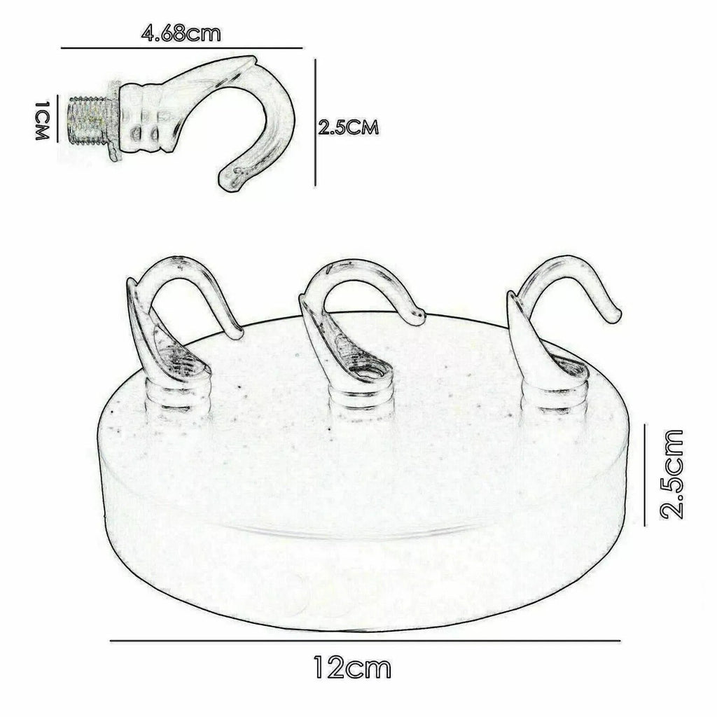 Yellow Brass Ceiling Rose With Hook Pendant Light Fitting~6124