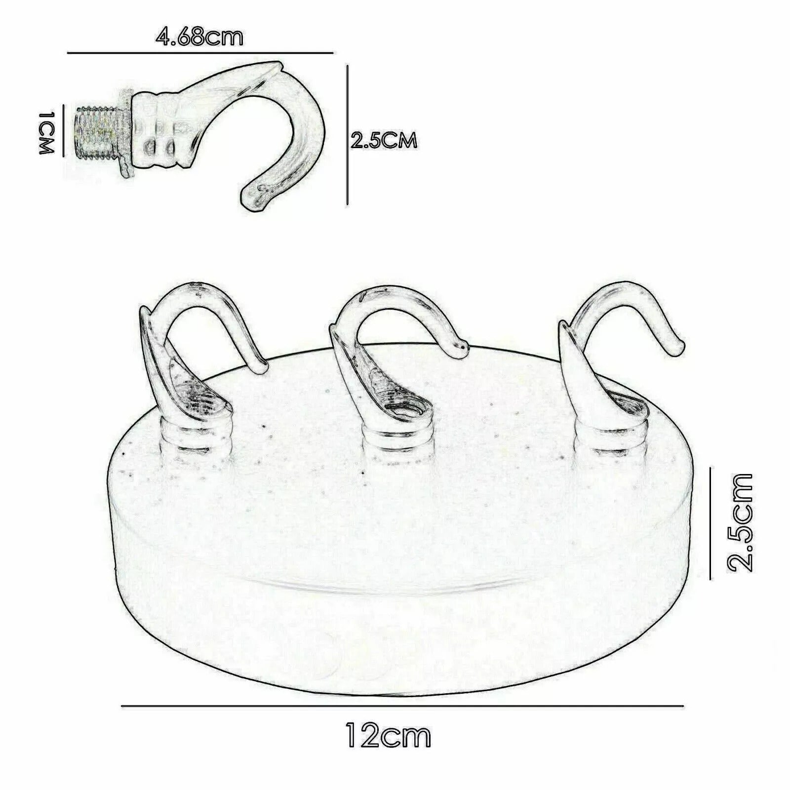 Yellow Brass Ceiling Rose With Hook Pendant Light Fitting~6124
