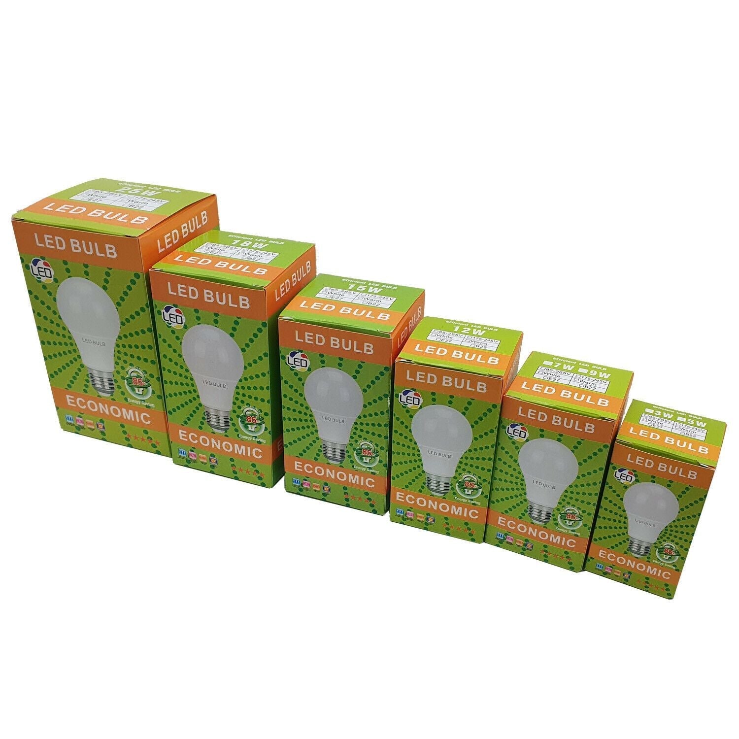 Bright A60 E27 5W LED Bulbs Daylight White 6000K Energy-Saving Pack
