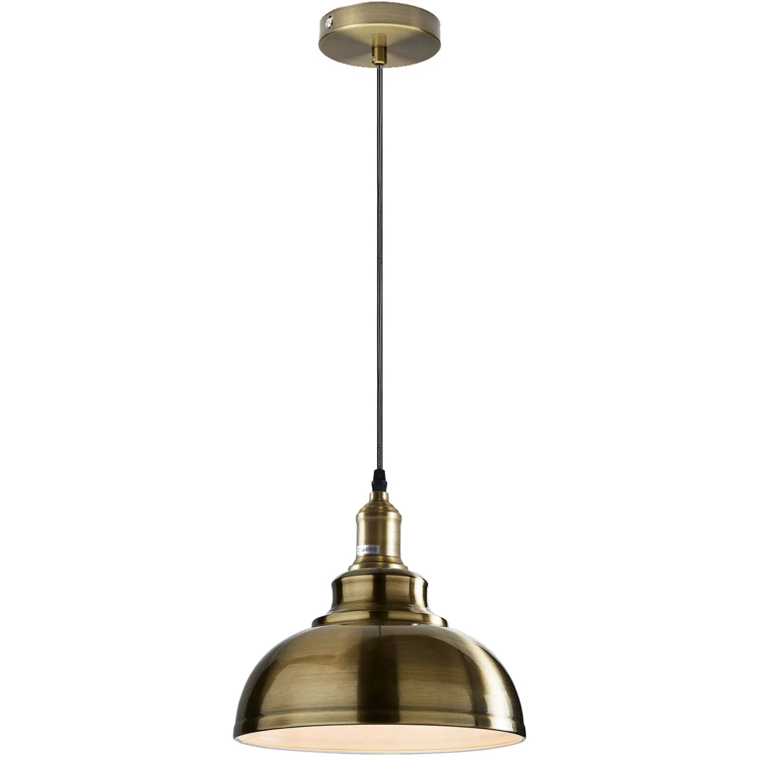 Retro Industrial Pendant Light with E27 Holder, Metal PVC Hanging Lamp
