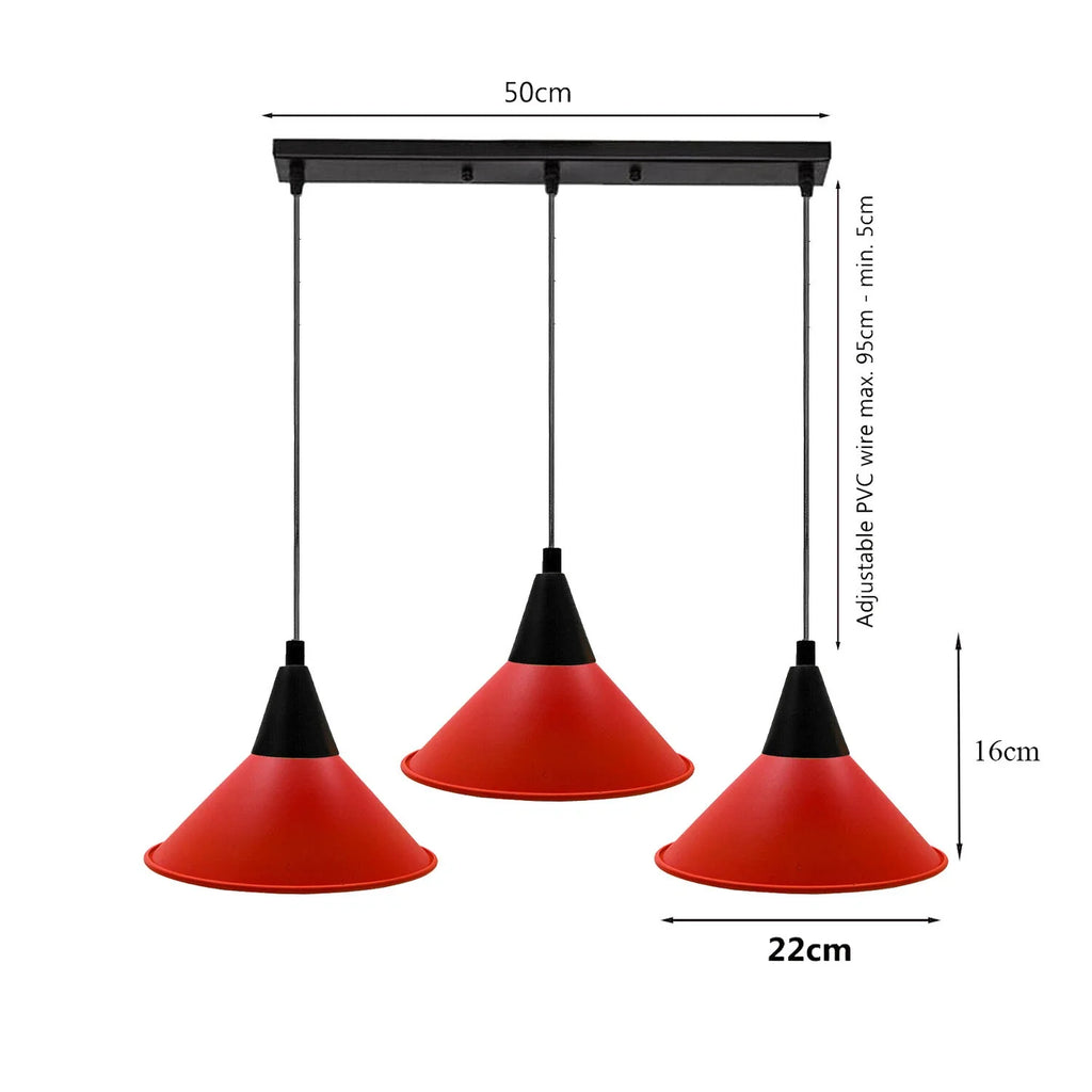 Modern 3 Head Multi colour Ceiling Pendant lighting fixtures~6196