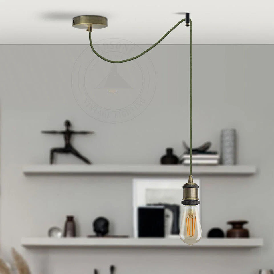Vintage Industrial Ceiling Spider Chandelier Pendant Light Kit with Long Cable