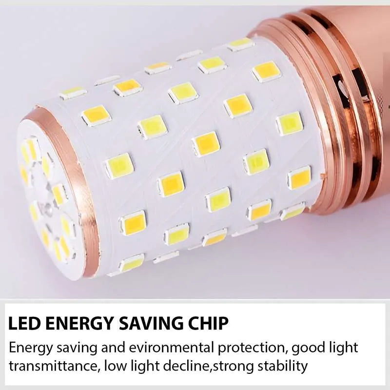 12W Flicker Free E27 LED Corn Bulb Three Color Light