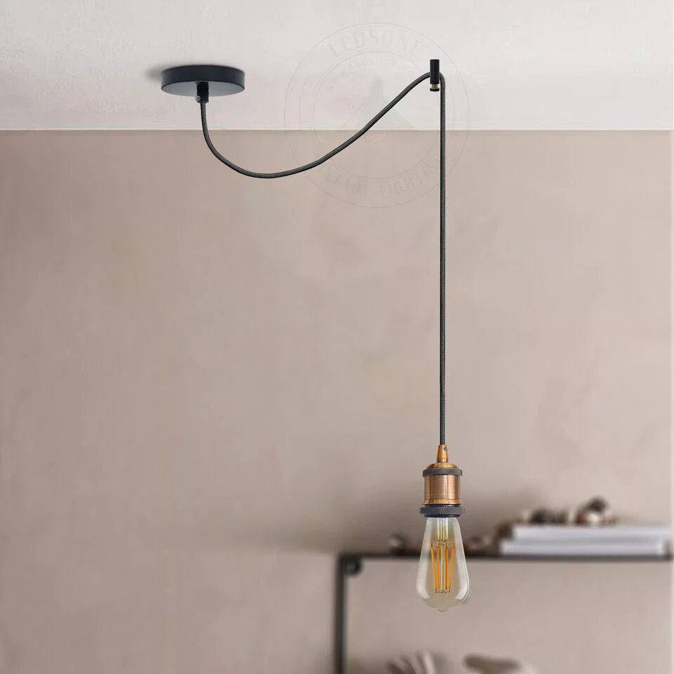 Vintage Industrial Ceiling Spider Chandelier Pendant Light Kit with Long Cable