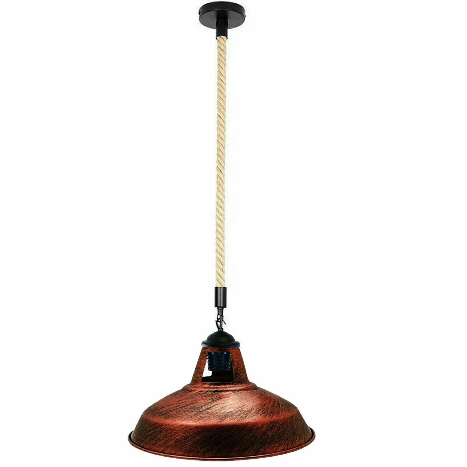 Industrial Retro Metal Hemp Rope Hanging Ceiling Pendant Light Fixture