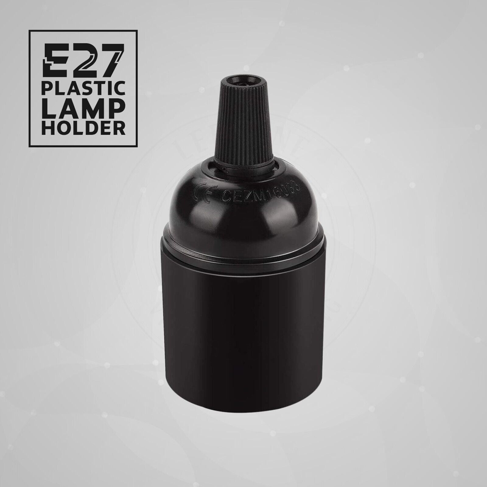 Sleek Black E27 Screw Light Bulb Holder Lamp Base Socket