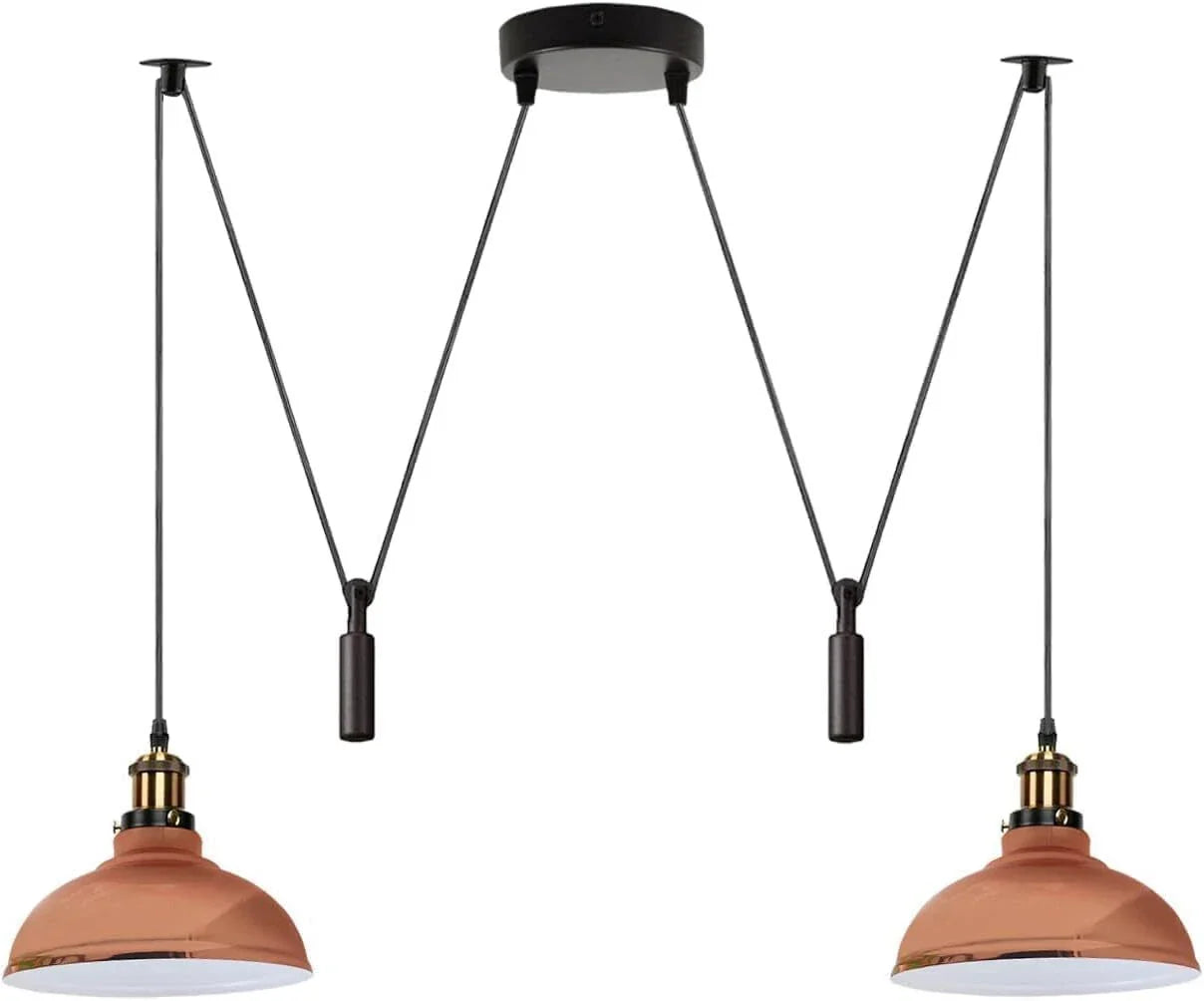 2 Head Ceiling Pendant Spider Light, 29cm Metal ~6147