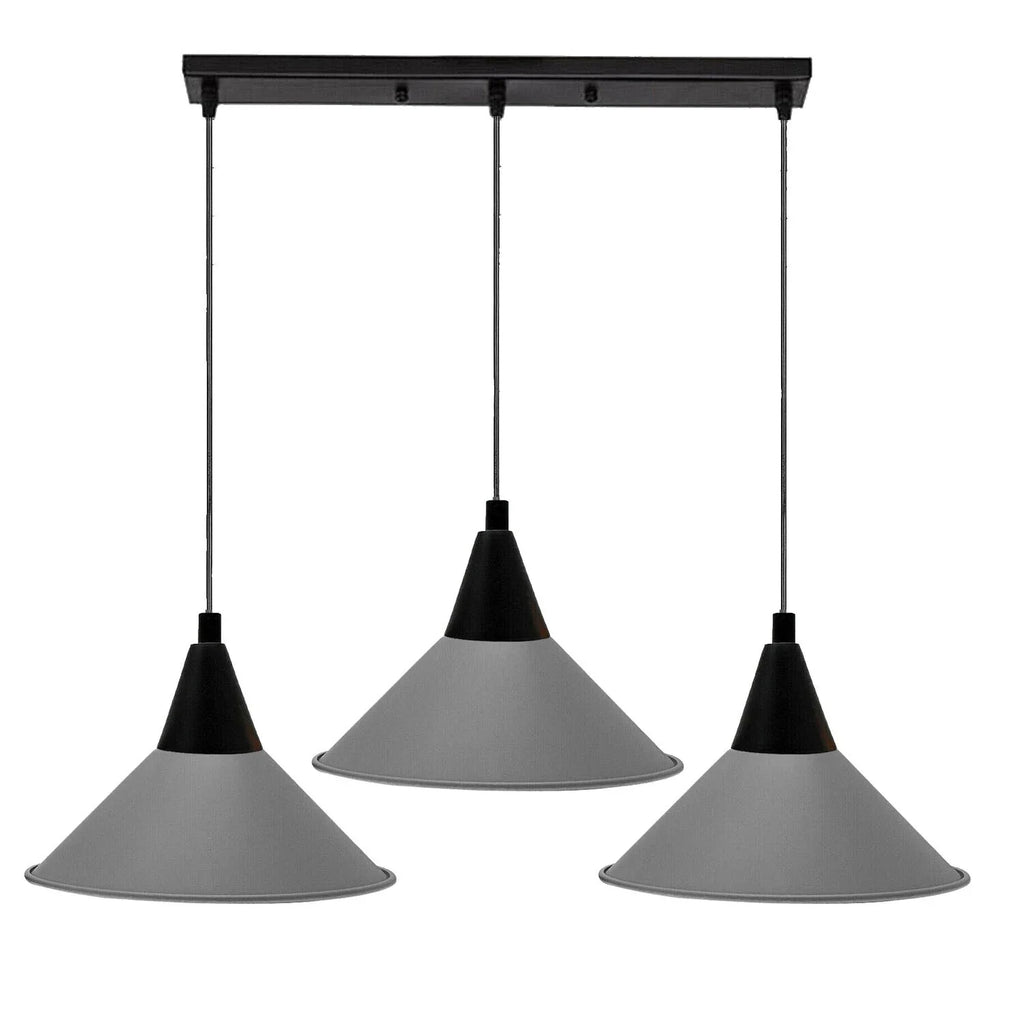Modern 3-Head Multi-Color Ceiling Pendant Light Fixture with Adjustable Dome Shades