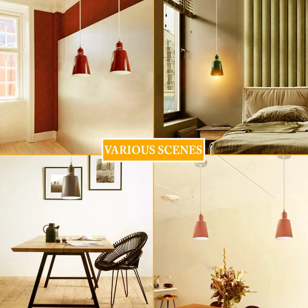Modern Industrial Metal Pendant Light Fixture with Adjustable Hanging Cord