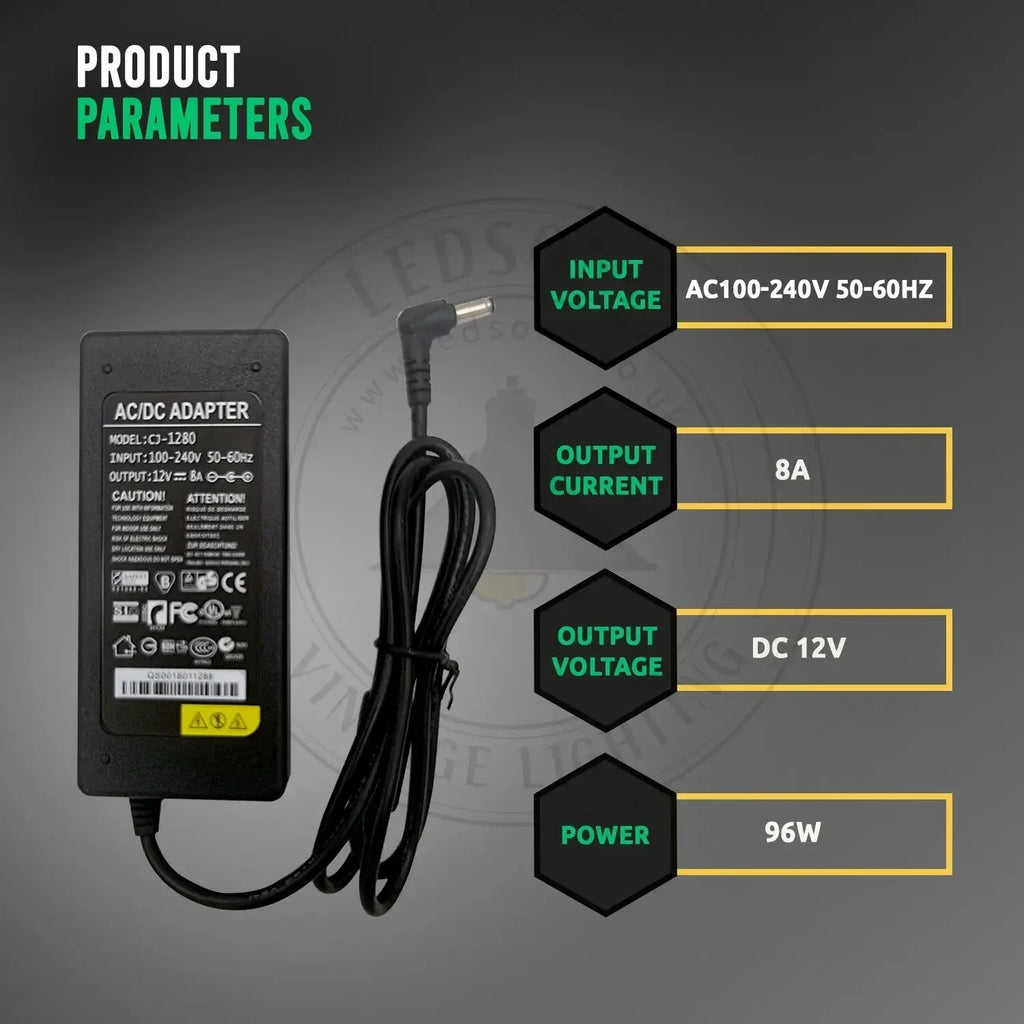Universal AC to DC 12V UK Plug Power Adapter for LED Lights CCTV