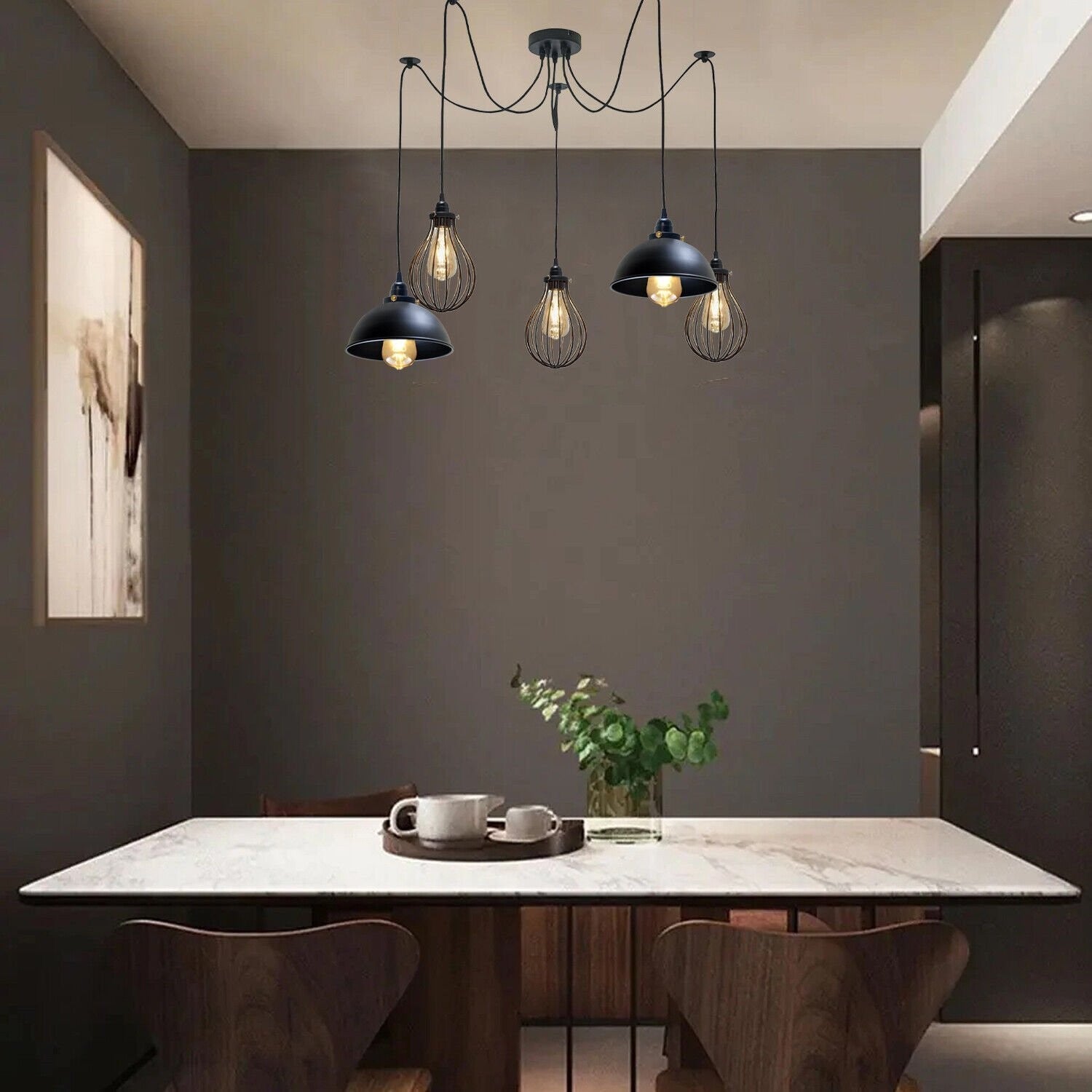 Multi Outlet Hanging Light 2 Spider Pendant Light  ~6330