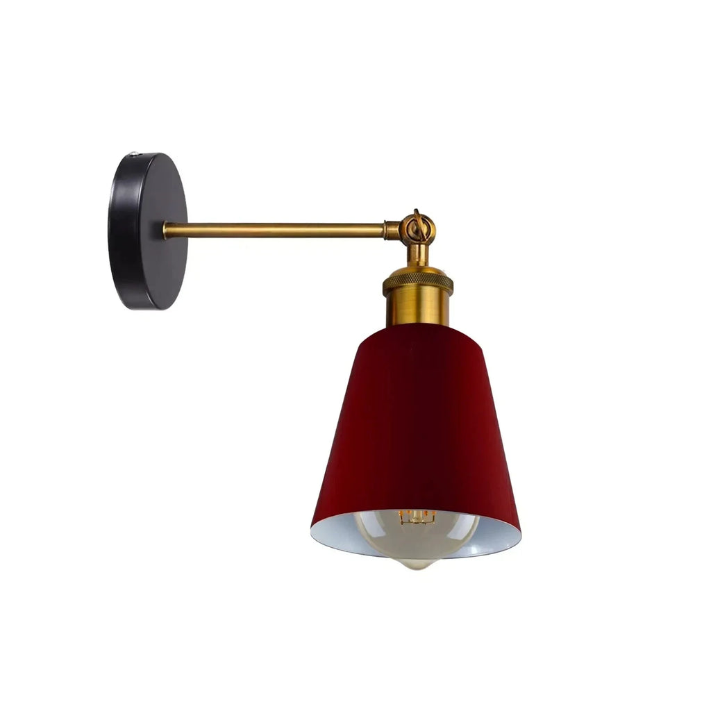 Industrial Metal Wall Lamp E27 Fixture - Rustic Vintage Adjustable Lighting