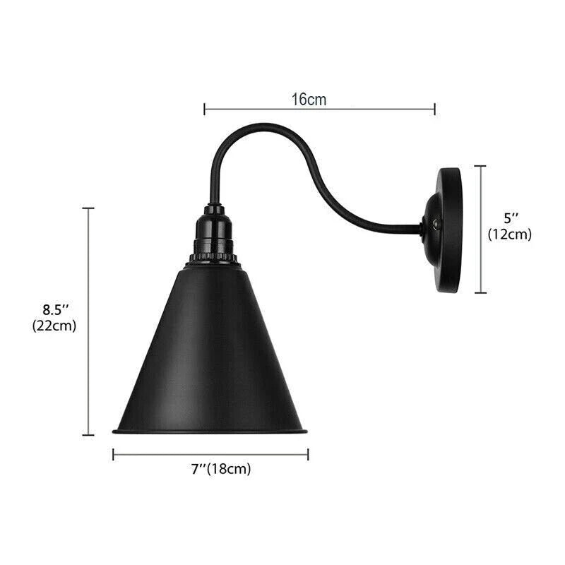 Industrial Metal Wall Sconce Light with On/Off Switch E27 Holder