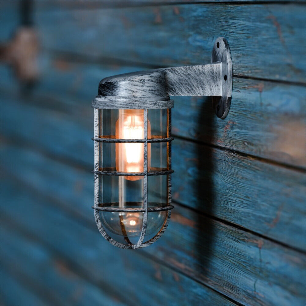 Vintage Industrial Cage Wall Light Retro Bulkhead Lamp ~5988