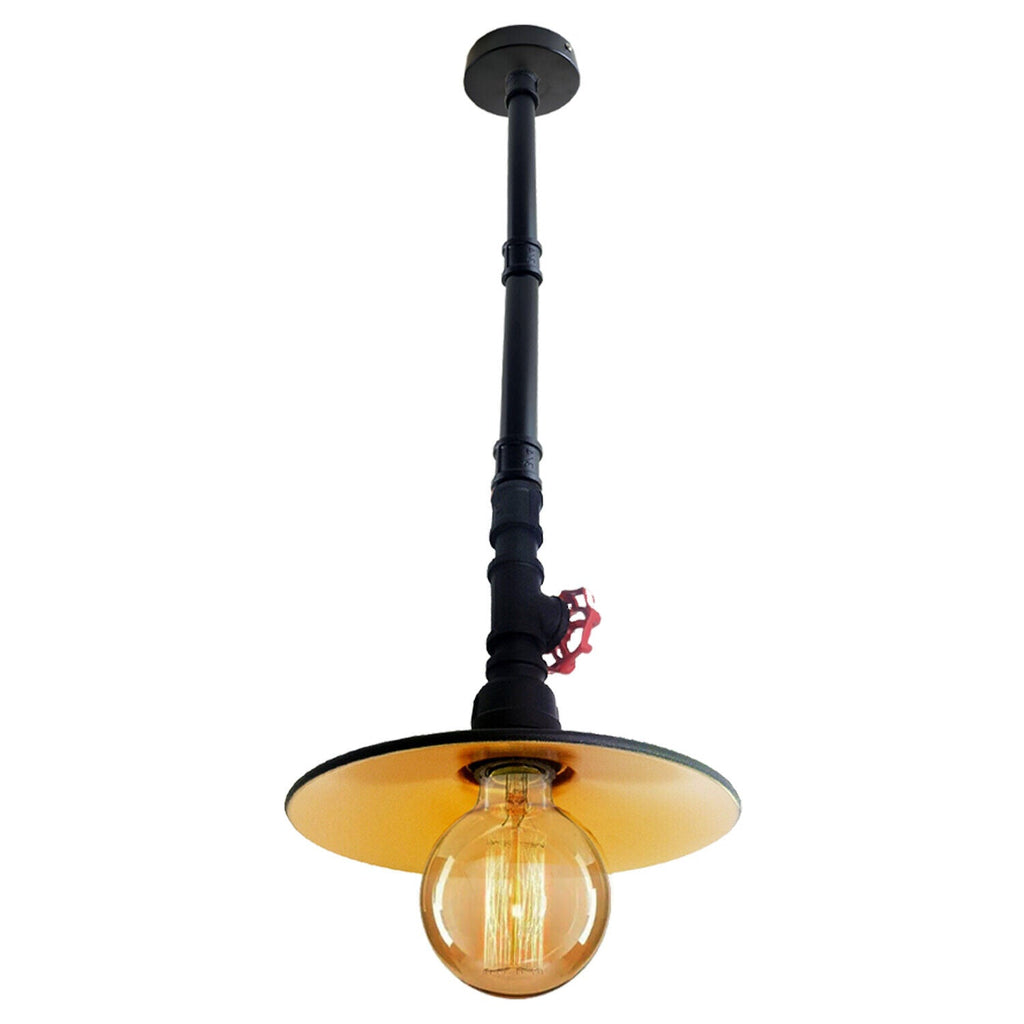 Industrial Galvanized Metal Pendant Light, Steampunk Farmhouse Ceiling Lamp