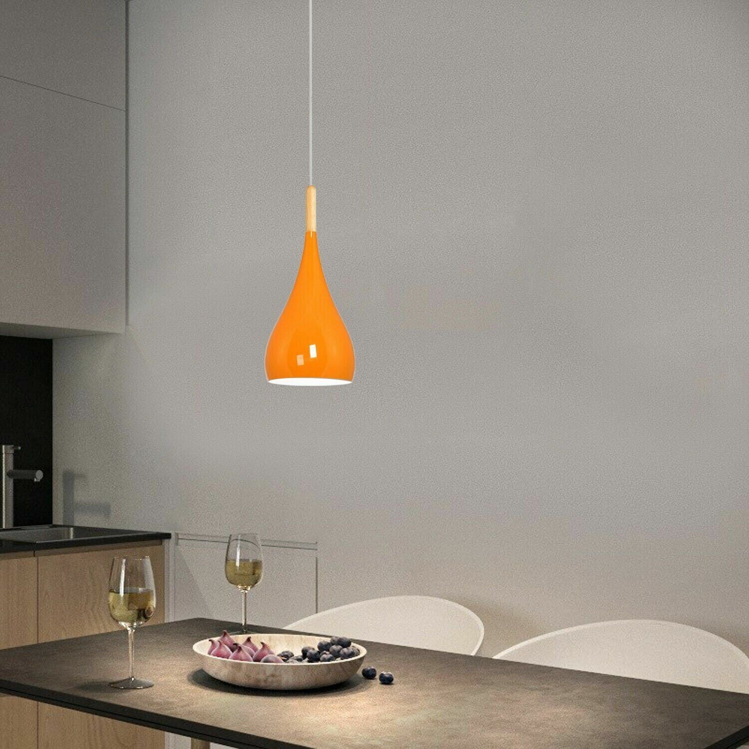 Colorful Modern Single Metal Pendant Light for Kitchen Island Illumination