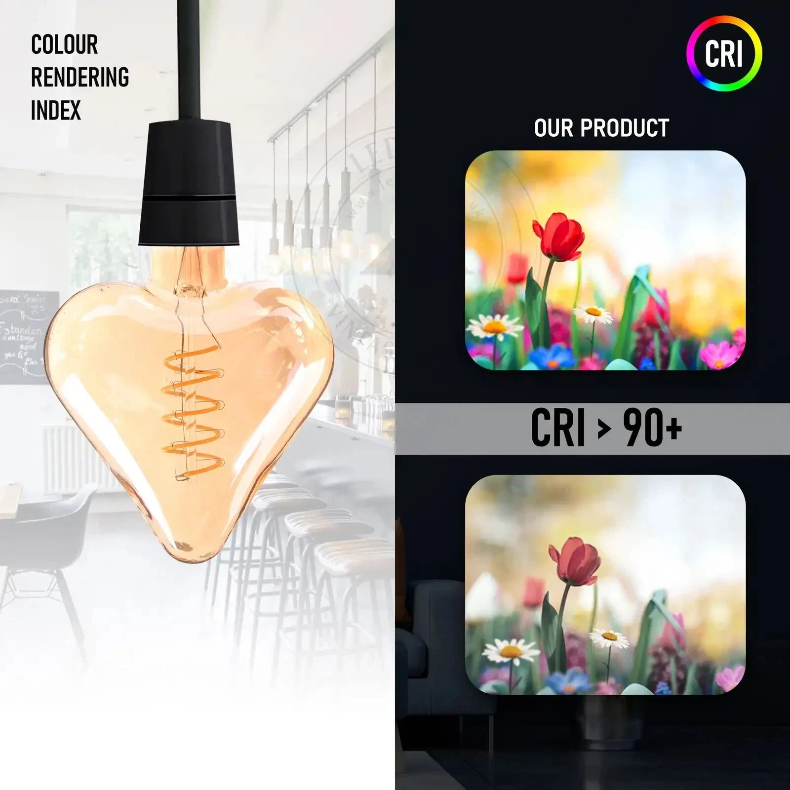 3-Pack E27 LED Heart Filament Bulbs: Vintage Warm White Decorative Lighting