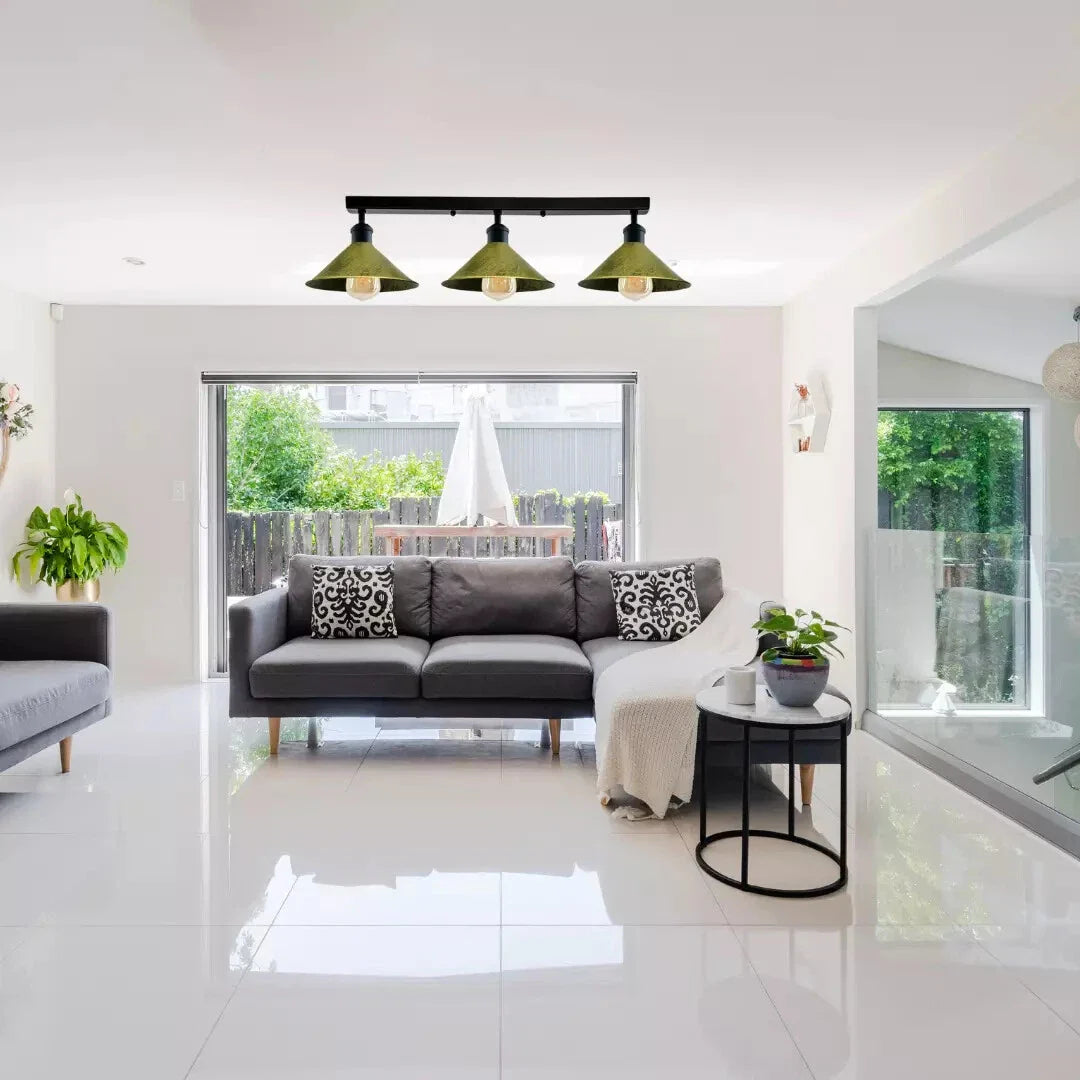 Industrial 3 Head Metal Loft Ceiling Light E27 Lamp~6190