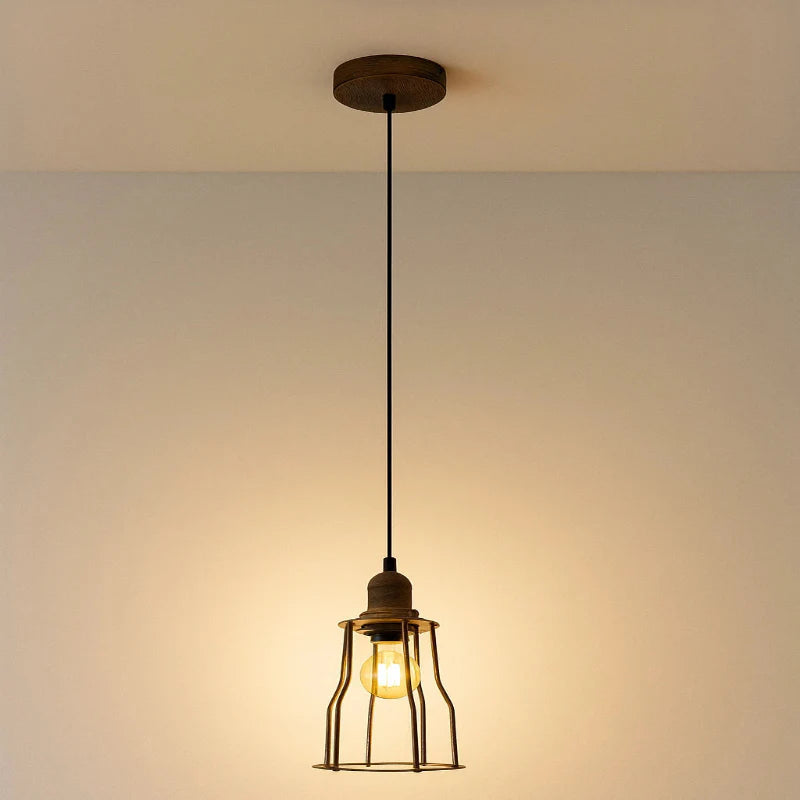 Vintage Ceiling Cage Pendant Lights ~6182