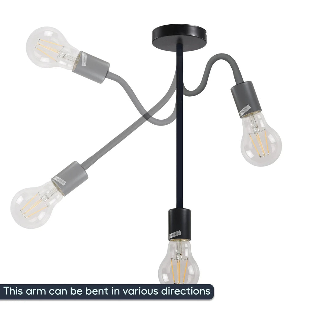 2 pack Vintage Flexible Ceiling Light in  Black and White~6208