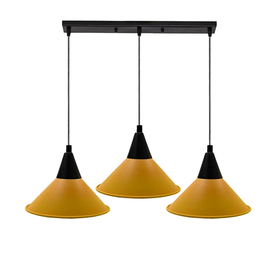 Modern 3-Head Multi-Color Ceiling Pendant Light Fixture with Adjustable Dome Shades
