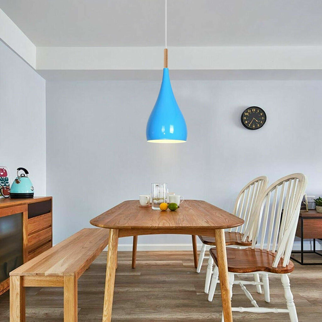 Colorful Modern Single Metal Pendant Light for Kitchen Island Illumination