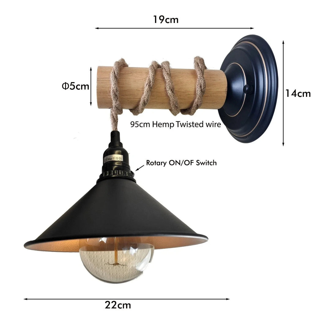 Vintage Wall Lamp Retro Wood Wall Lights Sconce ~3501