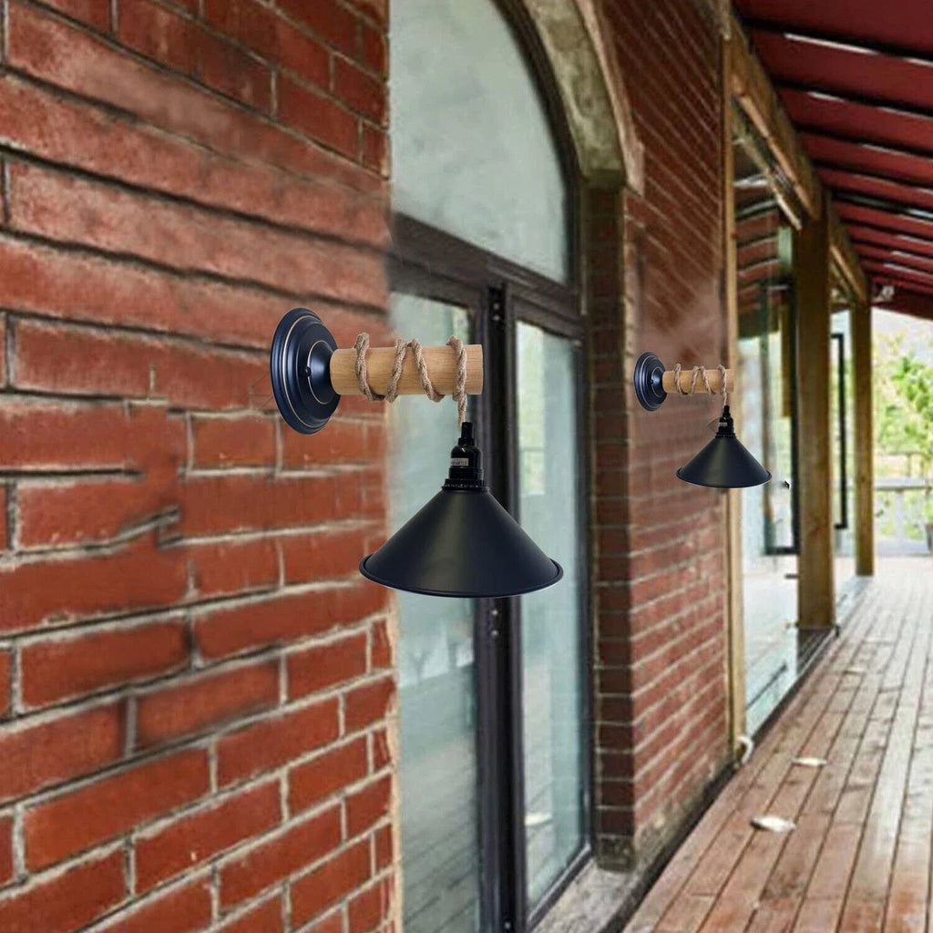 Vintage Wall Lamp Retro Wood Wall Lights Sconce ~3501