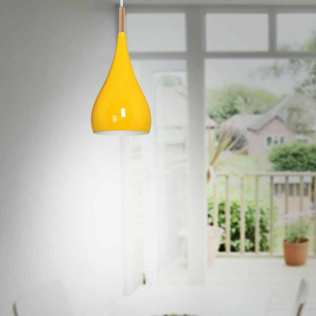 Colorful Modern Single Metal Pendant Light for Kitchen Island Illumination