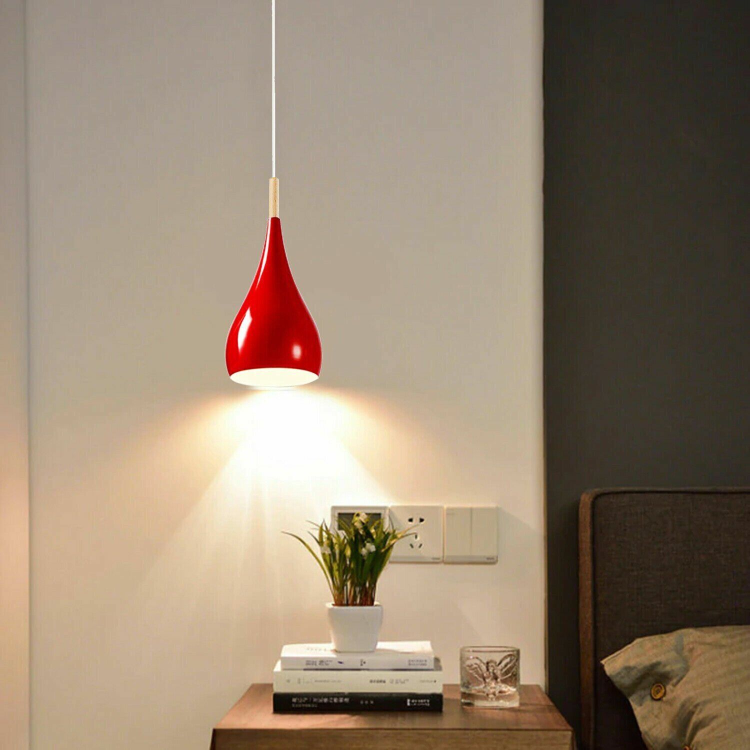 Modern Metal Shade Single Pendant Light - E27 Base, Colorful, Adjustable Cable