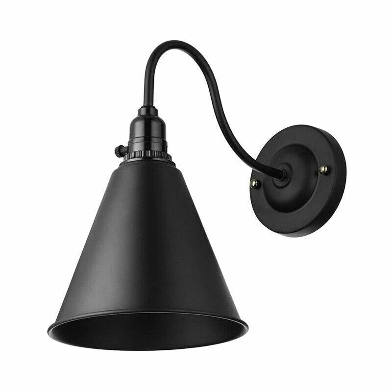 Industrial Metal Wall Sconce Light with On/Off Switch E27 Holder