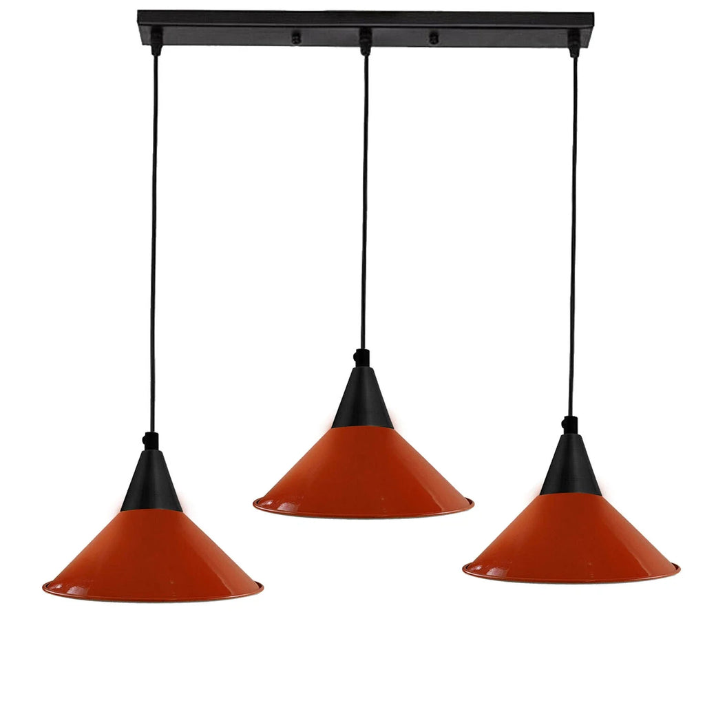 Modern 3-Head Multi-Color Ceiling Pendant Light Fixture with Adjustable Dome Shades