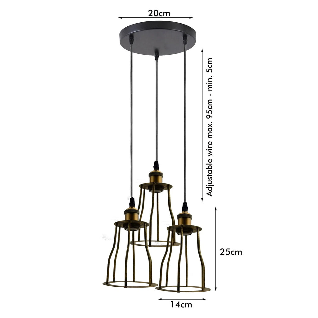 Vintage Industrial Ceiling Pendant Light Fitting Wire Cage Hanging Retro Lamp ~6185