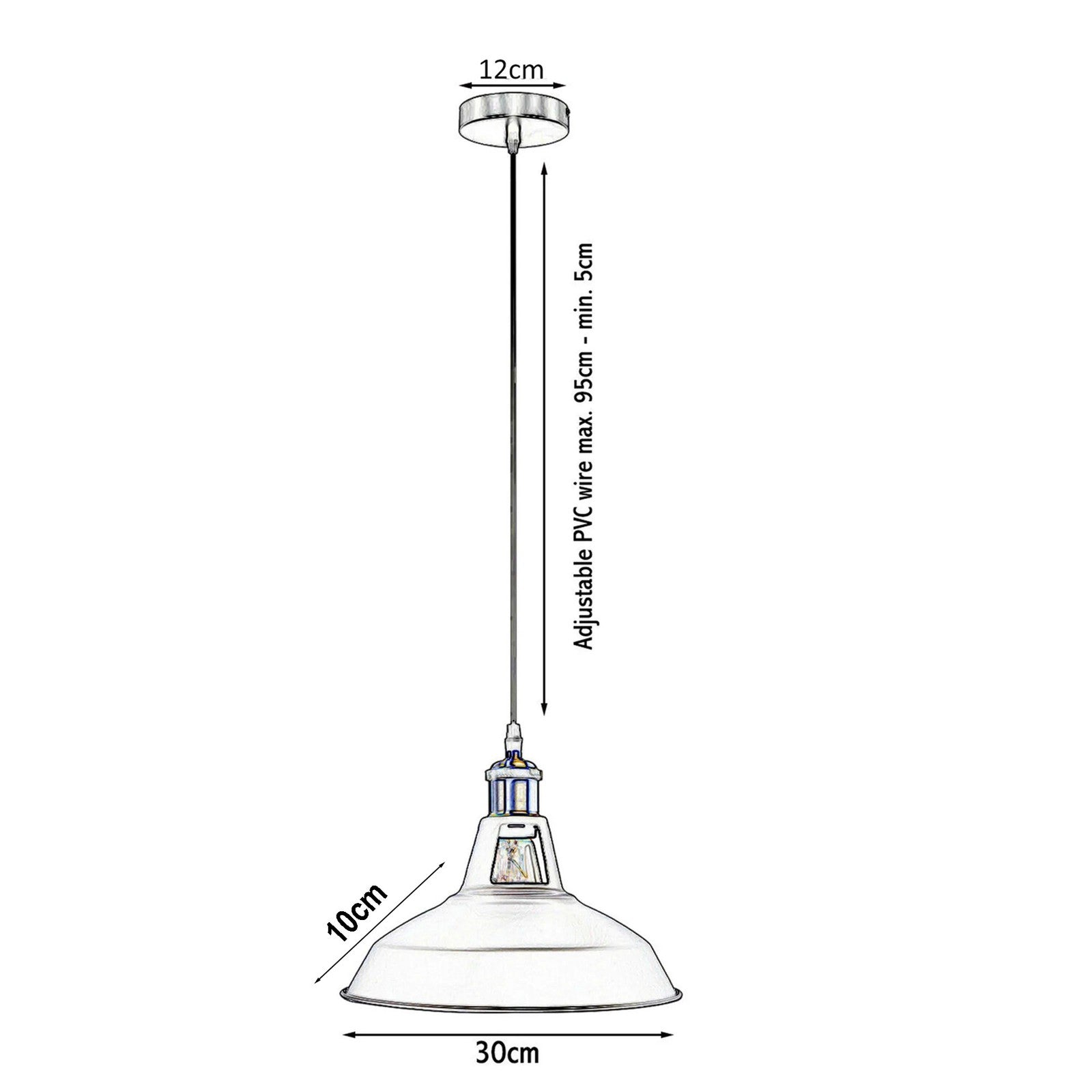 E27 Metal Hanging Pendant Light ~6254