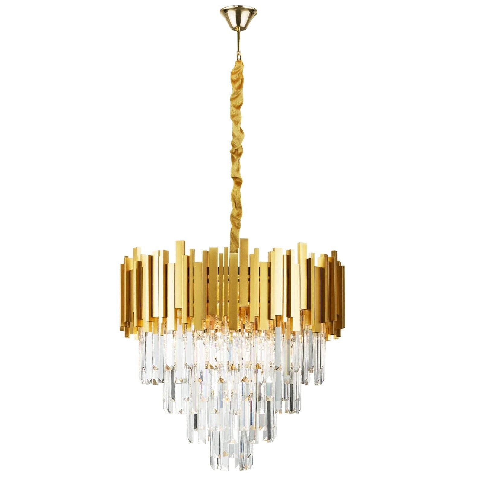 Luxury Modern Gold Crystal Chandelier for Living Room Dining Bedroom Lighting