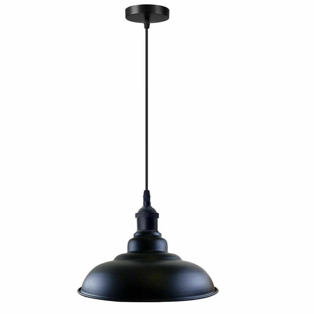 Vintage Industrial Metal Dome Pendant Light E27 Adjustable Retro Ceiling Lamp