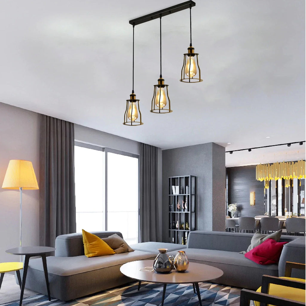 Vintage Industrial Ceiling Pendant Light Fitting Wire Cage Hanging Retro Lamp ~6185