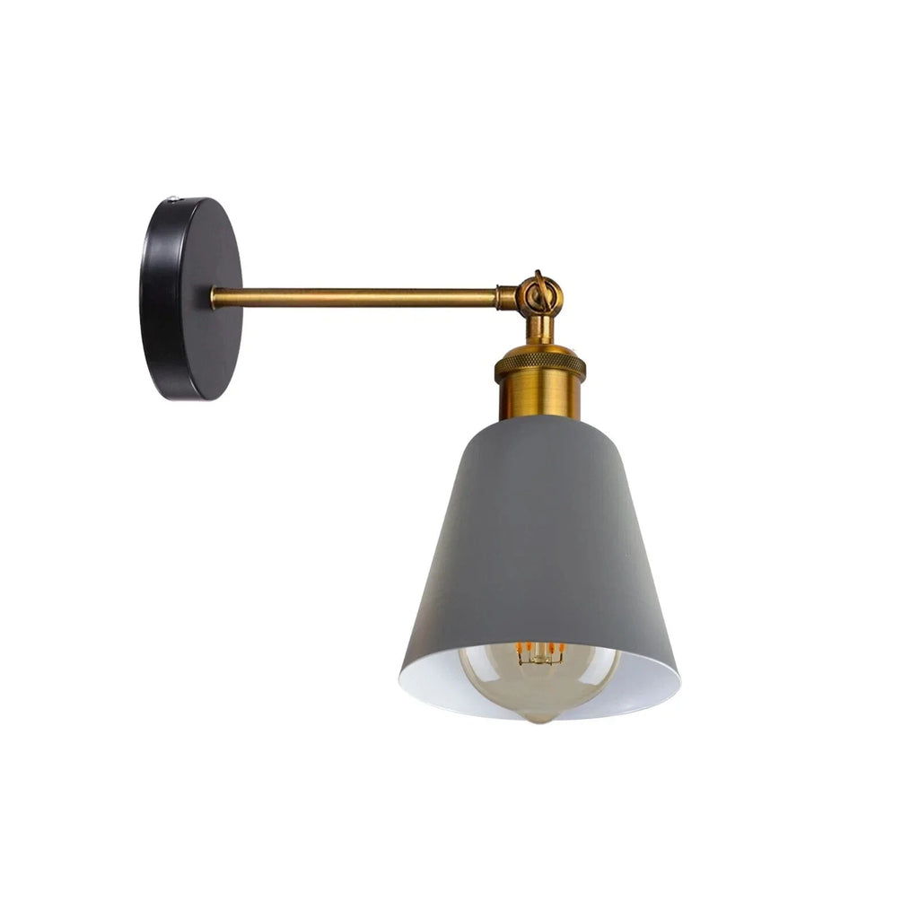 Industrial Metal Wall Lamp E27 Fixture - Rustic Vintage Adjustable Lighting