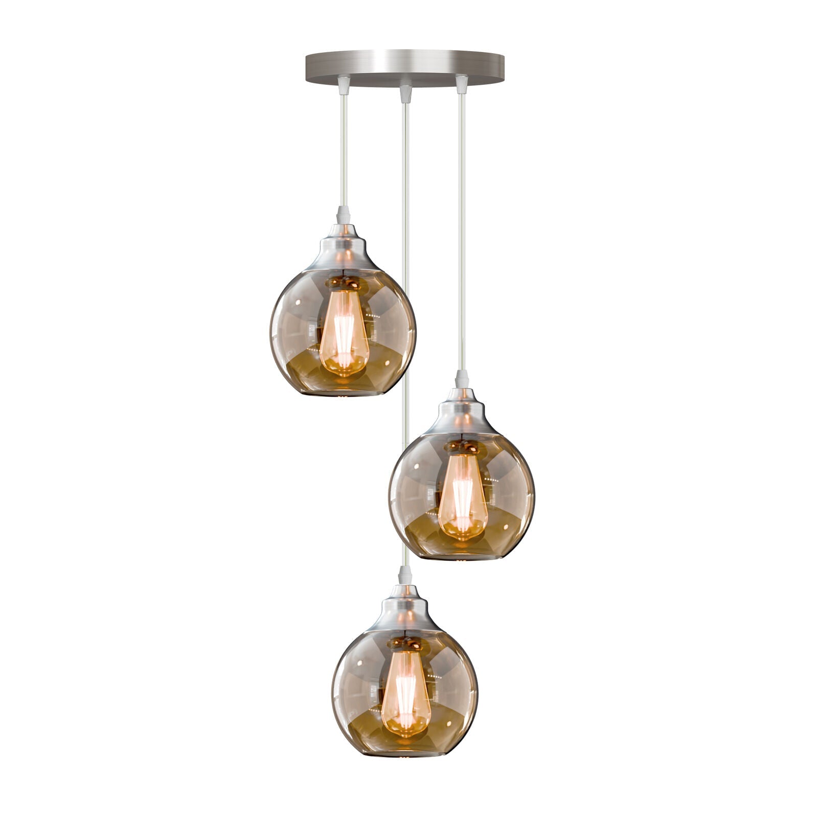 Luxury Modern 3-Light Glass Teardrop Pendant Chandelier Lighting Fixture