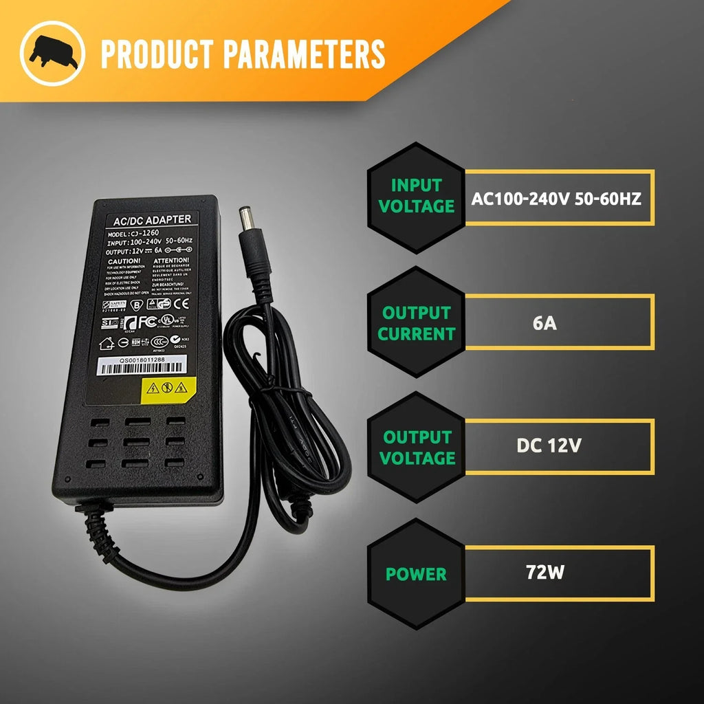Universal AC to DC 12V UK Plug Power Adapter for LED Lights CCTV