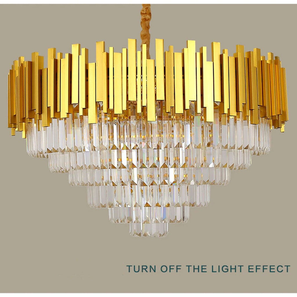 Luxury Modern Gold Crystal Chandelier for Living Room Dining Bedroom Lighting