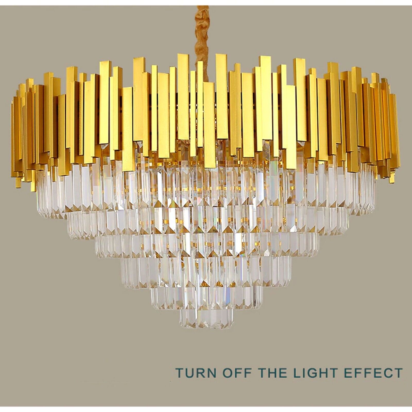 Luxury Modern Gold Crystal Chandelier for Living Room Dining Bedroom Lighting