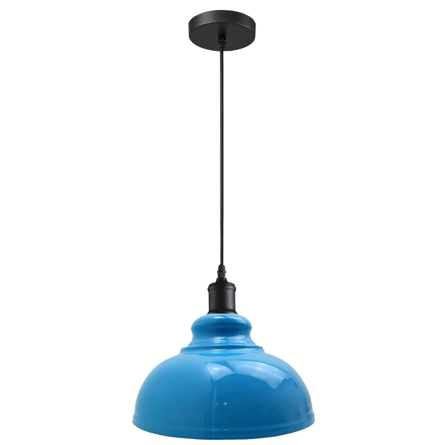 Modern Industrial Dome Shade Pendant Light: Adjustable Cable Hanging Ceiling Fixture