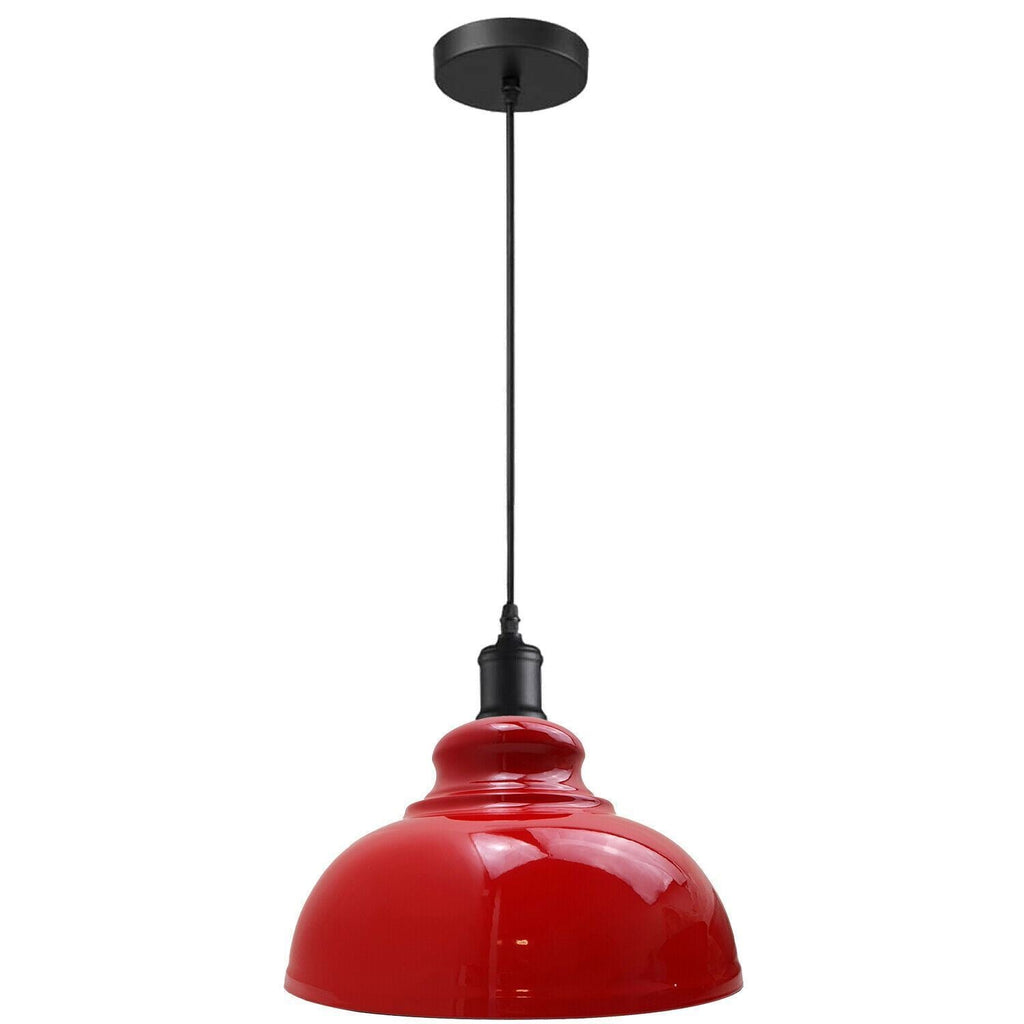 Modern Dome Metal Pendant Light, Adjustable Cable, E26 Industrial Ceiling Fixture