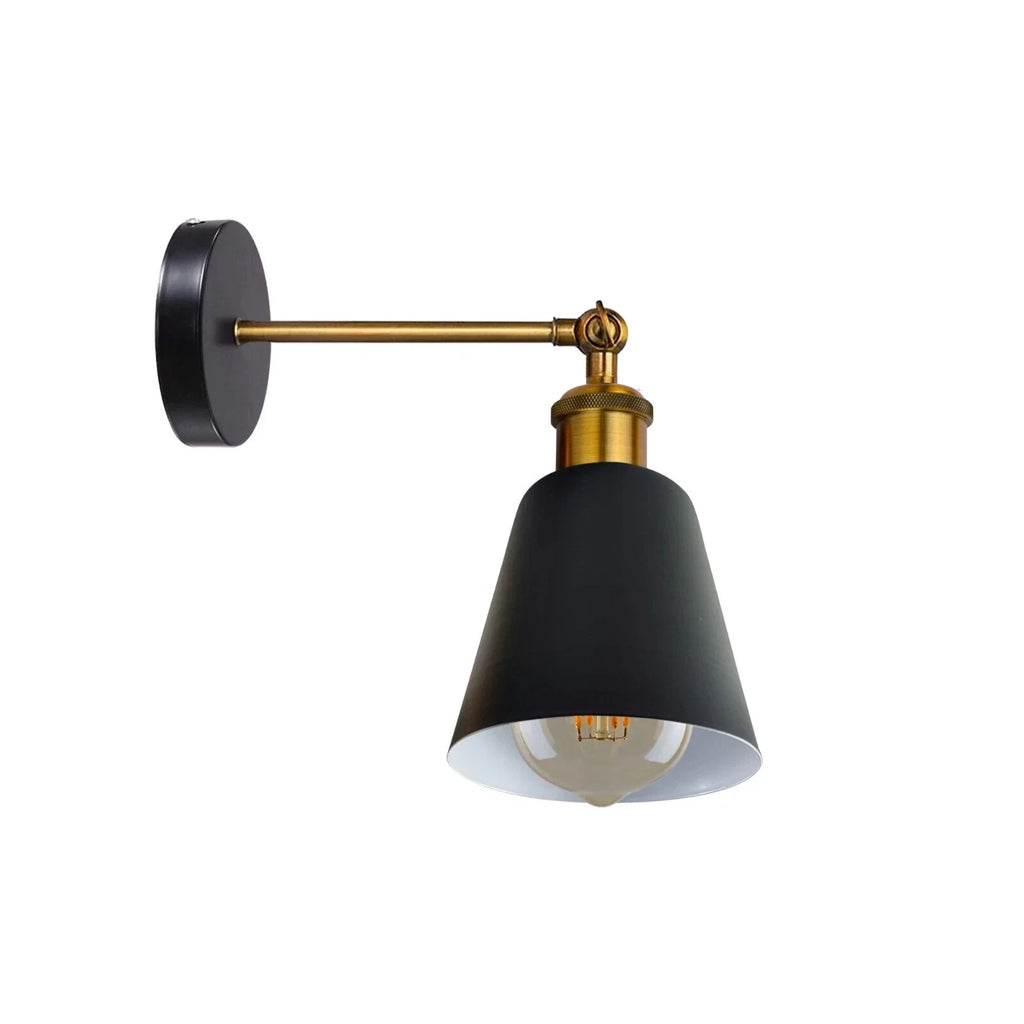 Industrial Metal Wall Lamp E27 Fixture - Rustic Vintage Adjustable Lighting